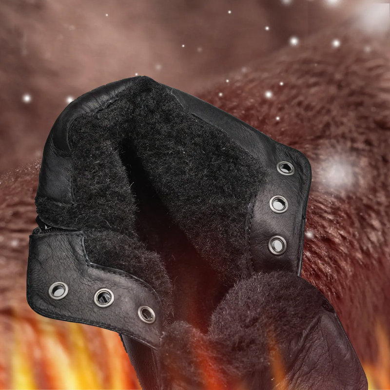 Padded men's ankle boots made of grain leather
