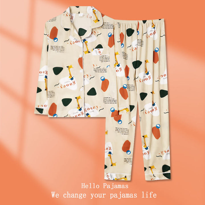 Women's pajamas, long, cartoon design