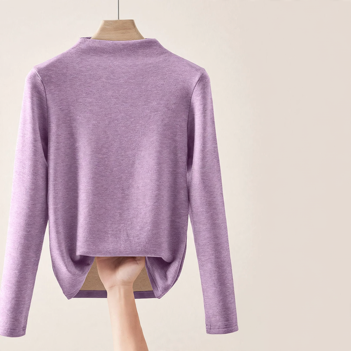 Ladies long sleeve shirt, lined, with round neckline