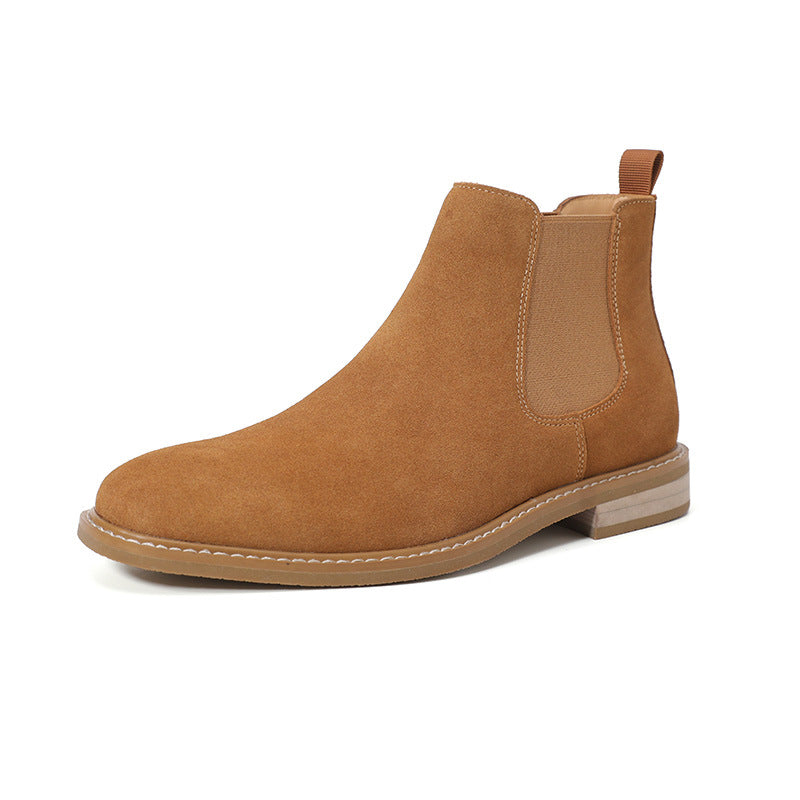 Men's leather Chelsea boots, mid-high shaft