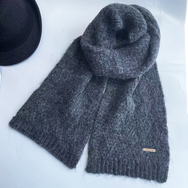 Knitted scarf with alpaca wool, 160x20 cm