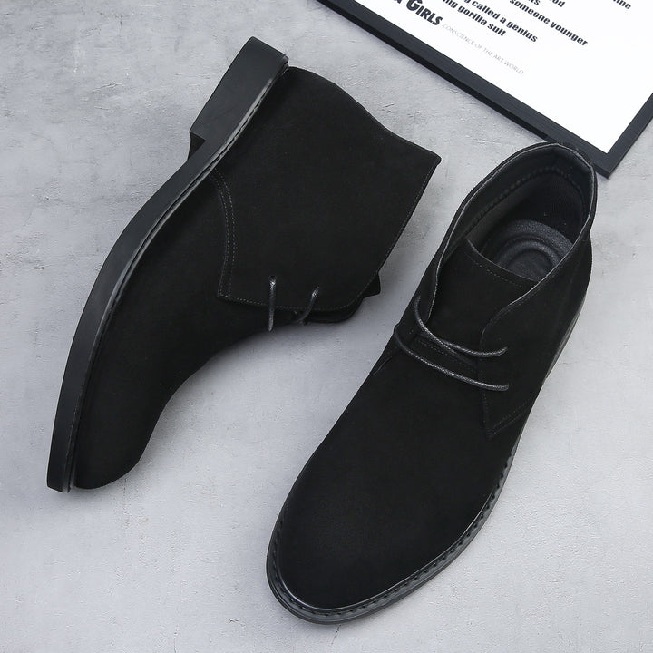 Men's desert boots, suede look, high fit