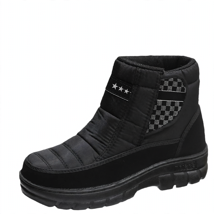 Padded men's winter boots, mid-height shaft
