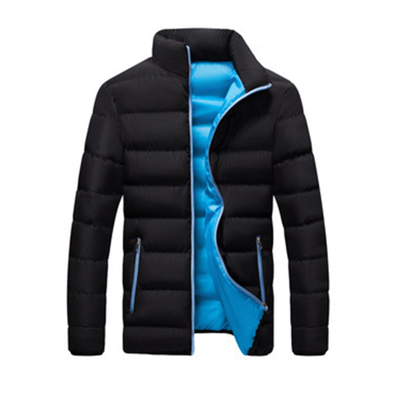 Men's quilted jacket, stand collar, lined, for leisure