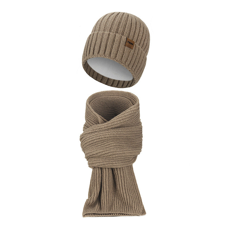 Knitted hat and long scarf set