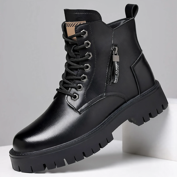 Padded men's winter boots, water-repellent