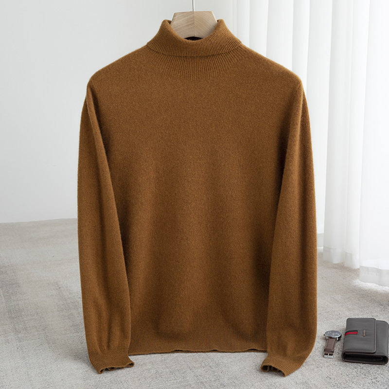 Men's turtleneck sweater made of 100% wool, seamless