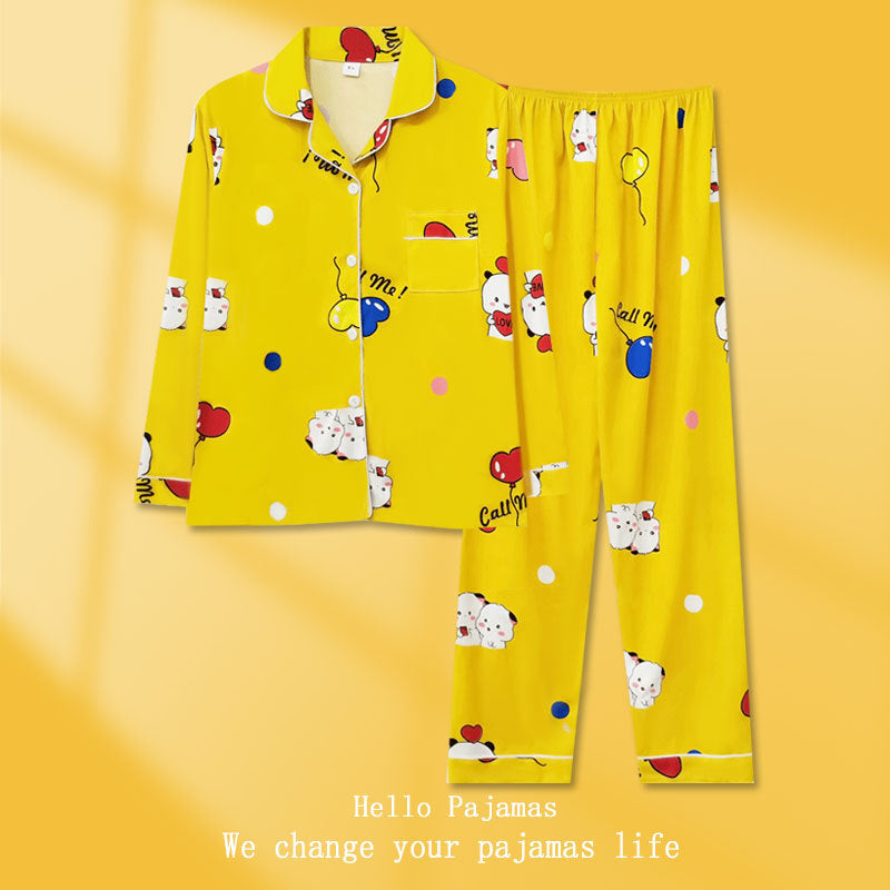 Women's pajamas, long, cartoon design