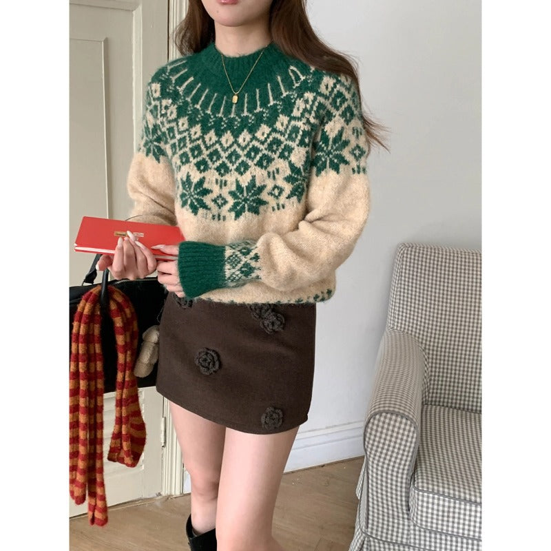 Knitted sweater with Fair-Isle pattern