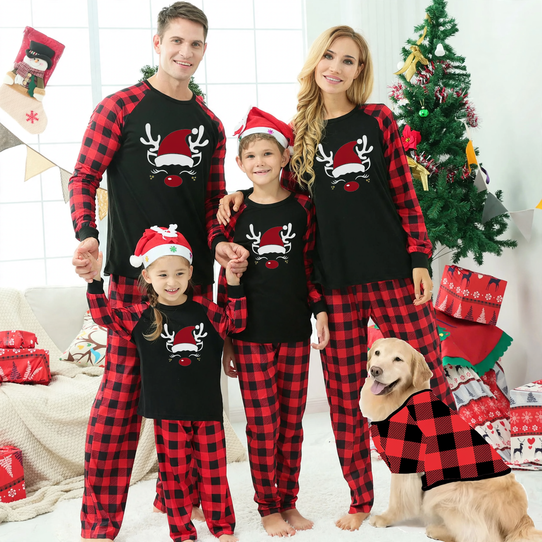 Family Pajama Set with Check Pattern