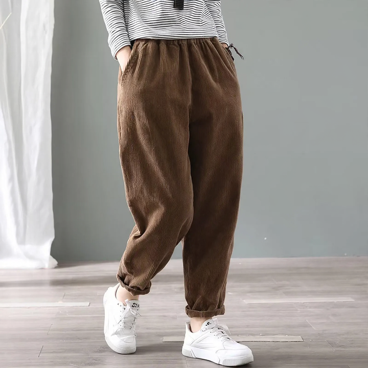 Padded Corduroy Harem Pants for Women, warm and comfortable