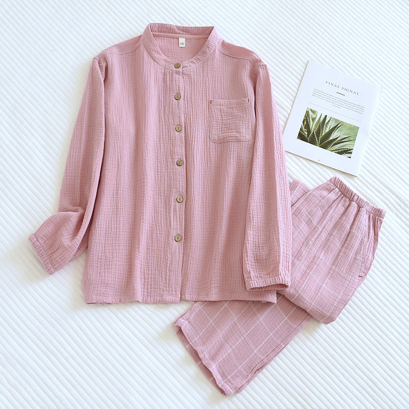 Cotton pajama, double-layered muslin, long sleeve