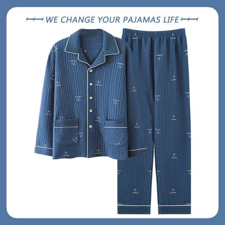 Padded men's pajama, 100% cotton, extra warm