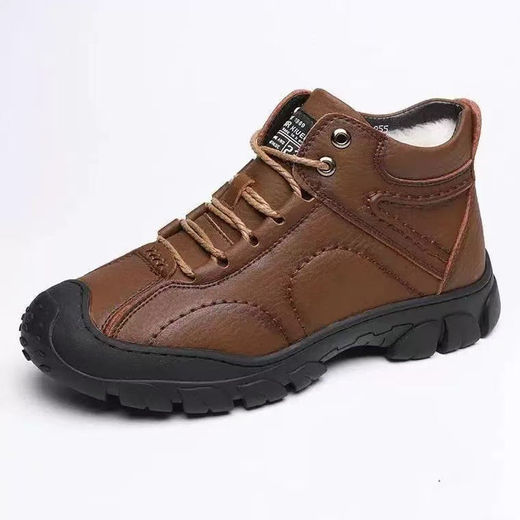 Padded men's winter boots, water-repellent