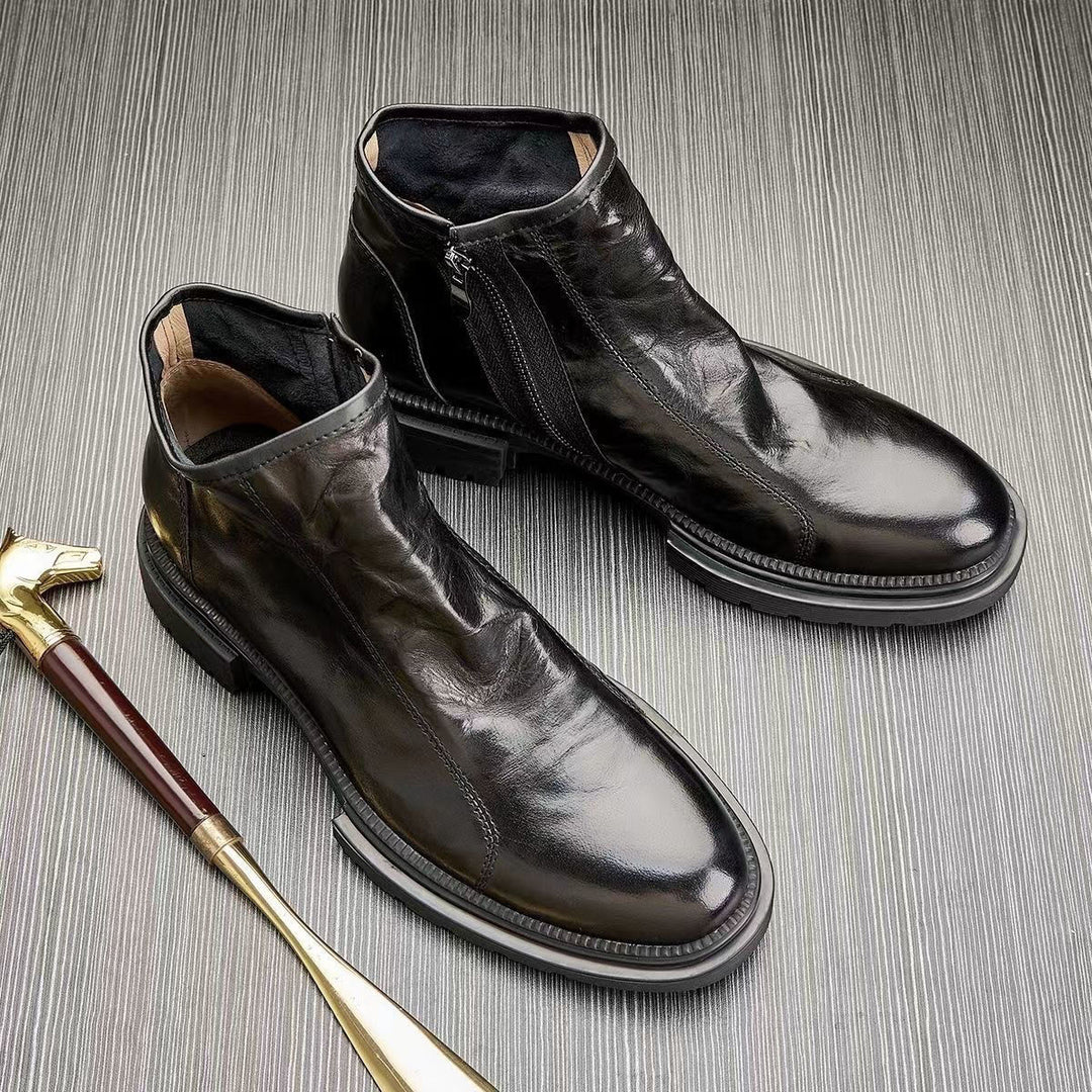 Men's Chelsea boots made of cowhide leather, breathable