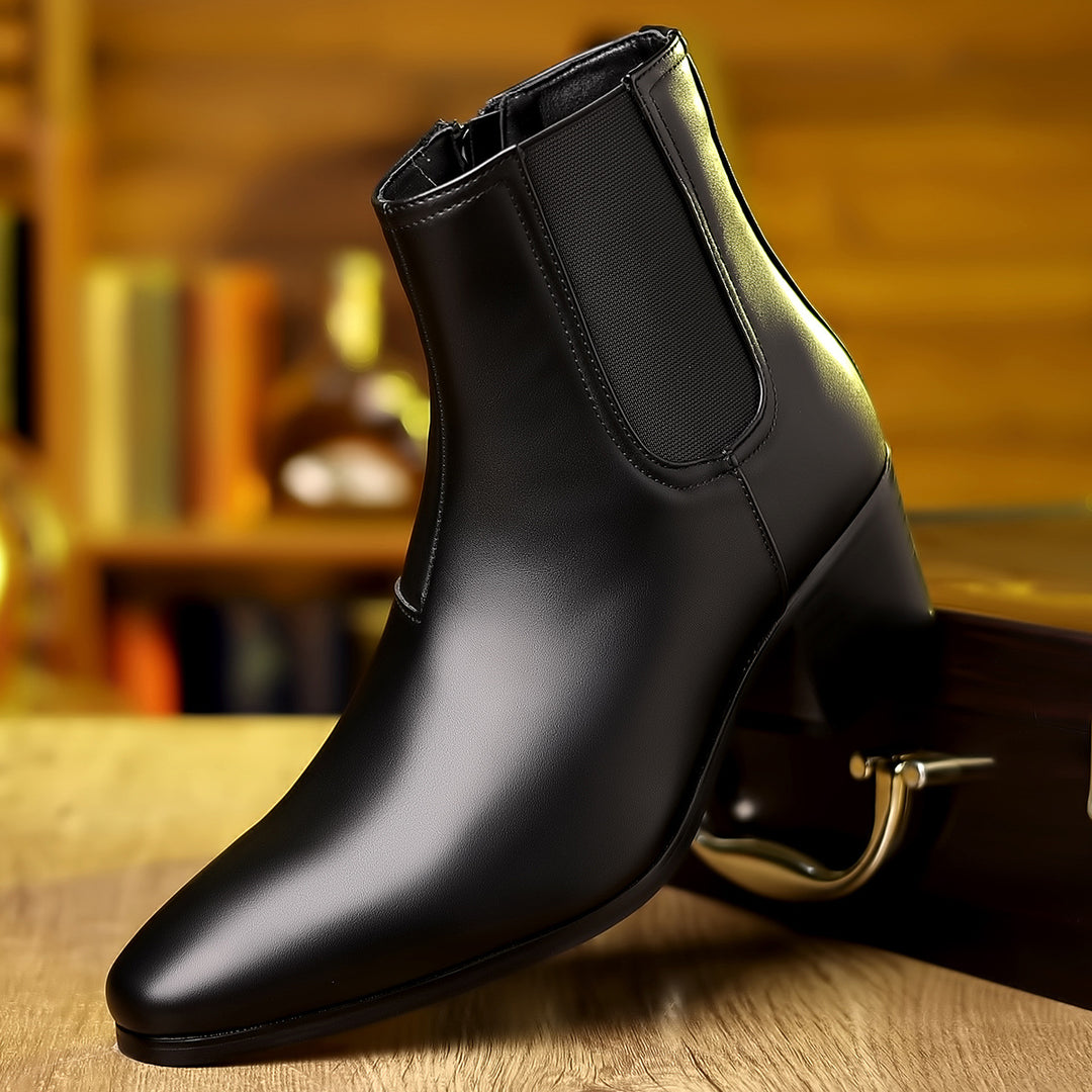 Men's Chelsea boots, pointed toe, side zipper
