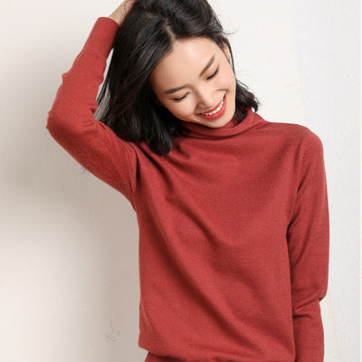 Women's turtleneck sweater, slim fit