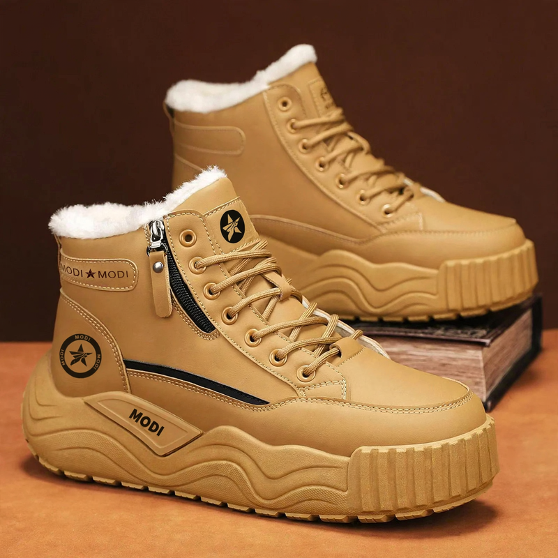 Men's winter snow boots, lined, non-slip
