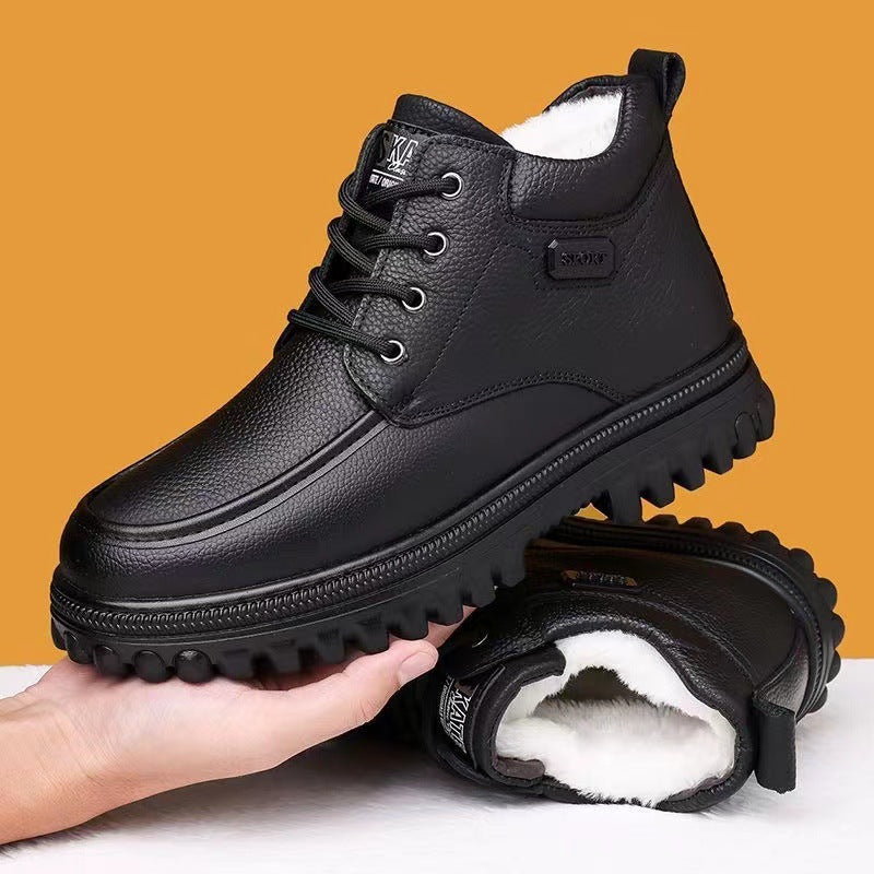 Padded men's winter boots, warm and comfortable
