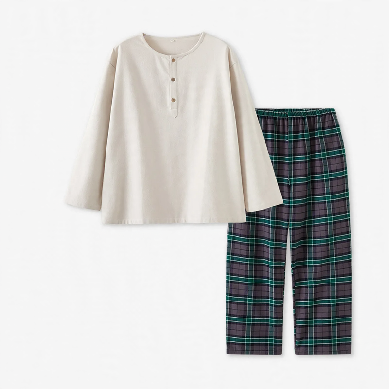 Men's Pajama Set, Cotton, Brushed