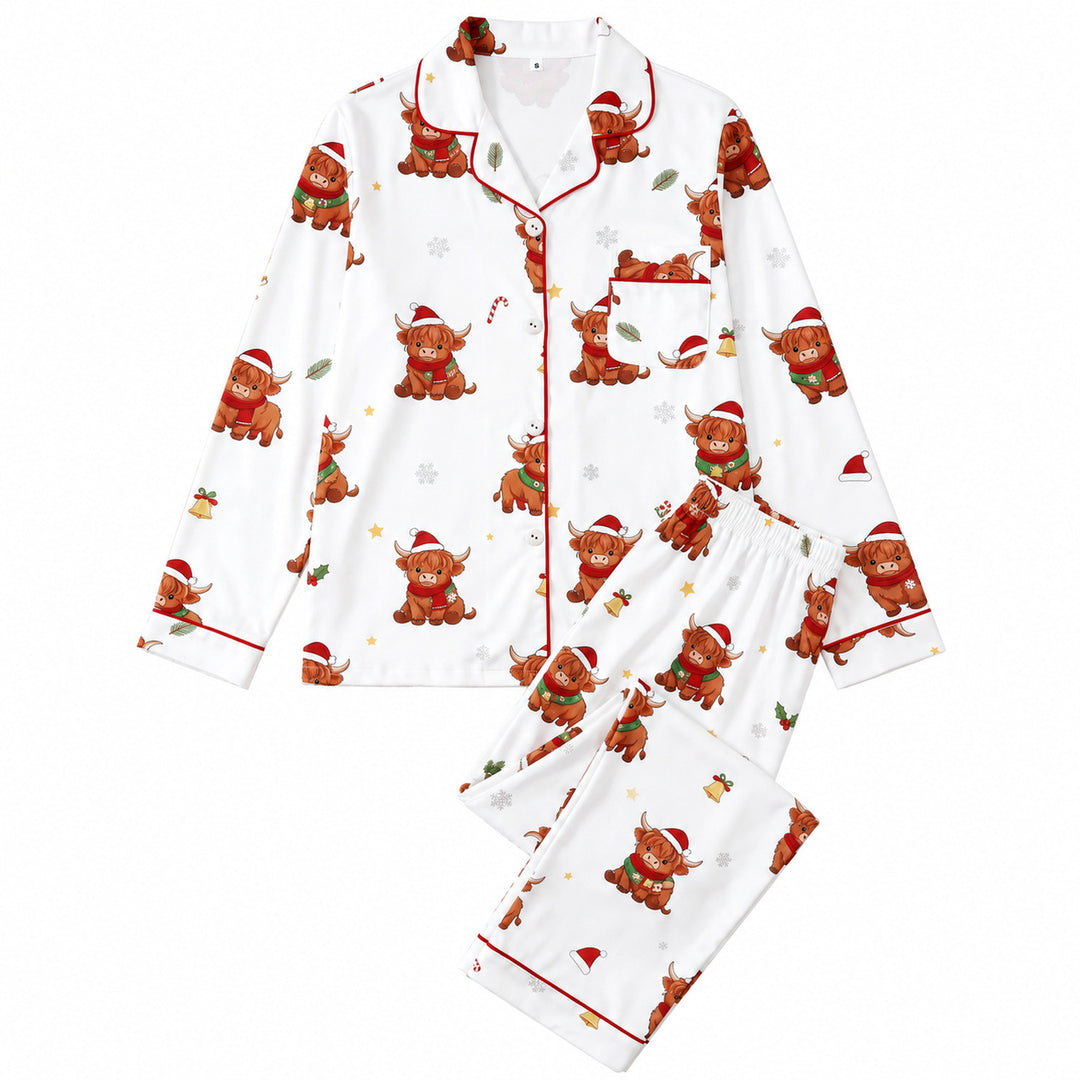 Women's Loungewear, Long Sleeve, Christmas Motif, Milk Silk