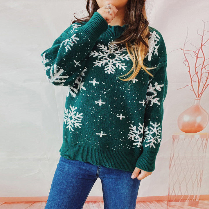 Women's knit sweater with 3D Christmas design