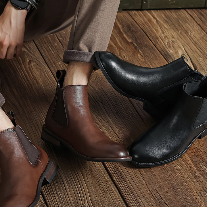 Men's Chelsea Boots 8207-M, pointed toe, block heel