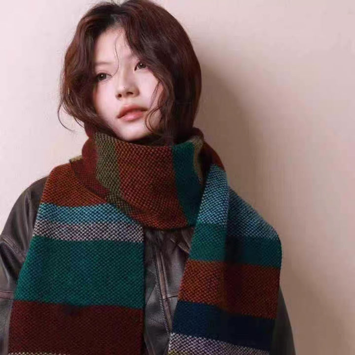 Rainbow stripe scarf, 160x20 cm