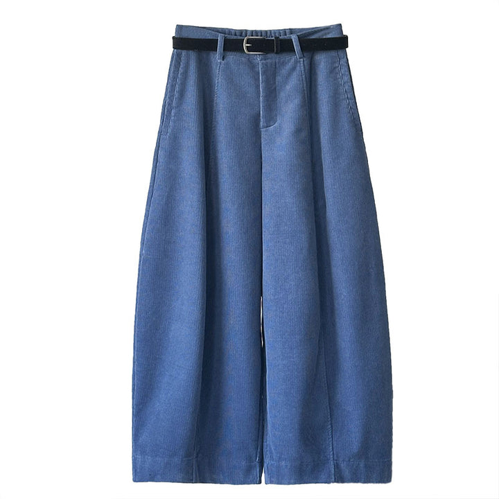 Padded cord wide trousers in retro style