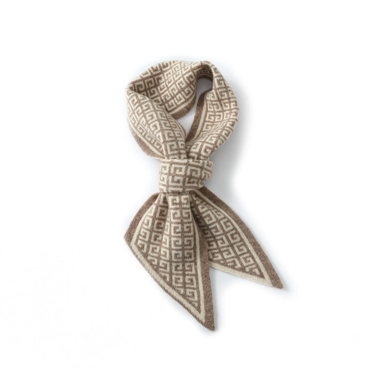 Women's knit scarf made of 100% merino wool, 14x140 cm