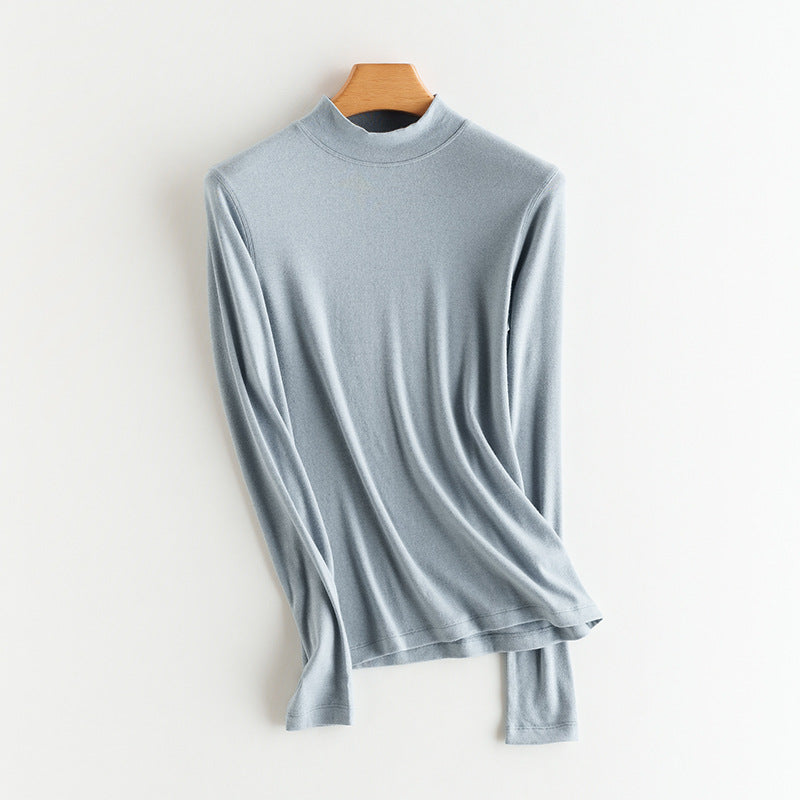 Women's Knit Under Shirt, Cashmere Blend, Various Collars