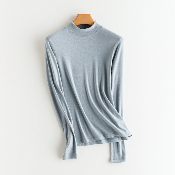 Women's Knit Under Shirt, Cashmere Blend, Various Collars