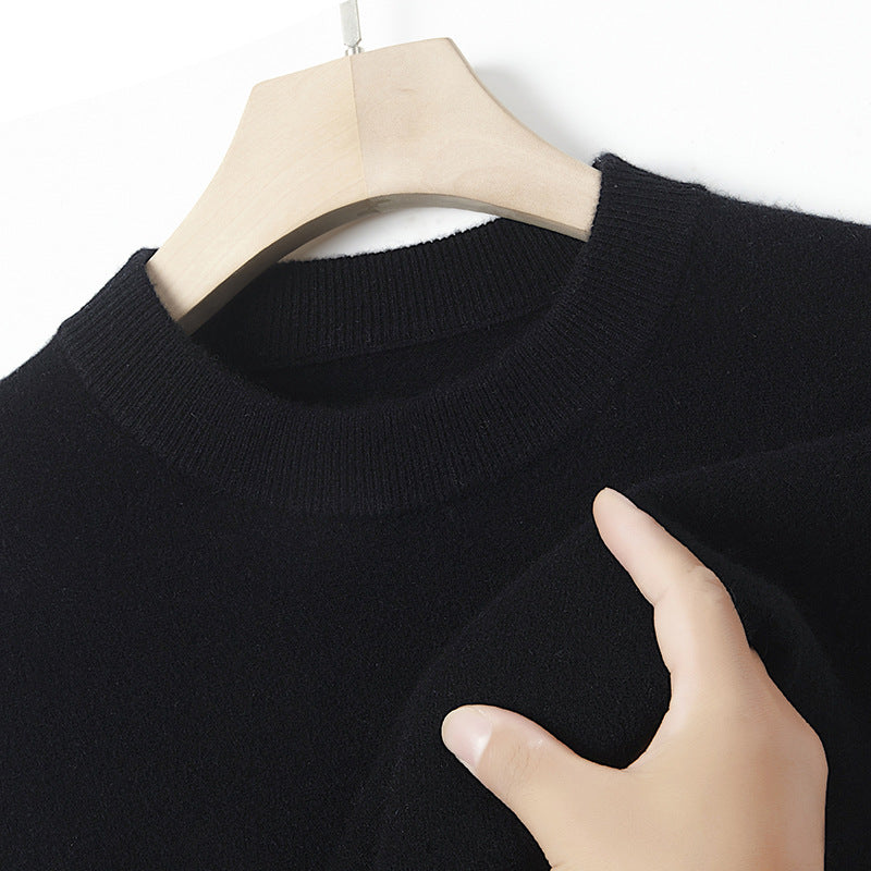 Men's cashmere sweater, solid color, warming
