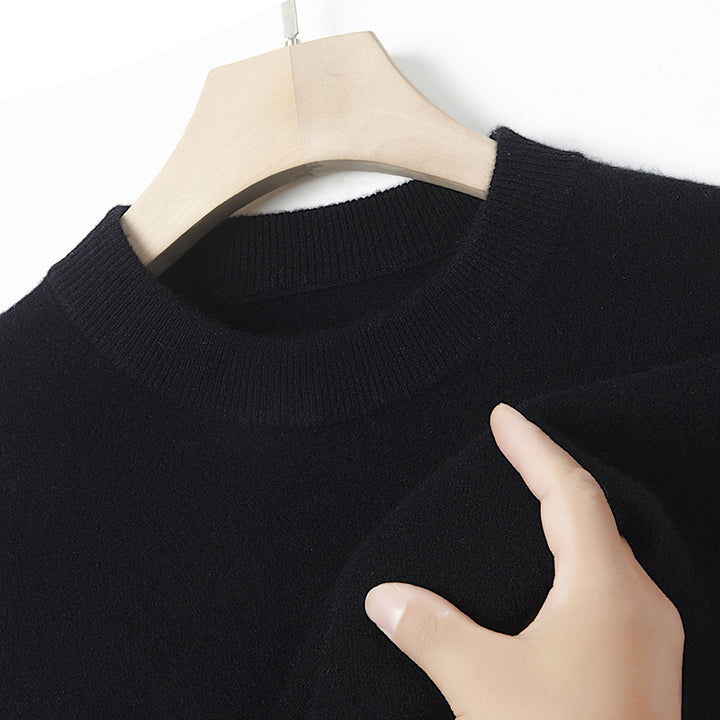 Men's cashmere sweater, solid color, warming