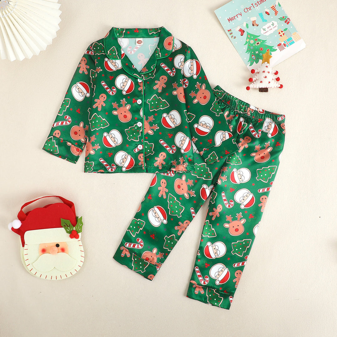 Children's Pajama Set with Christmas Print