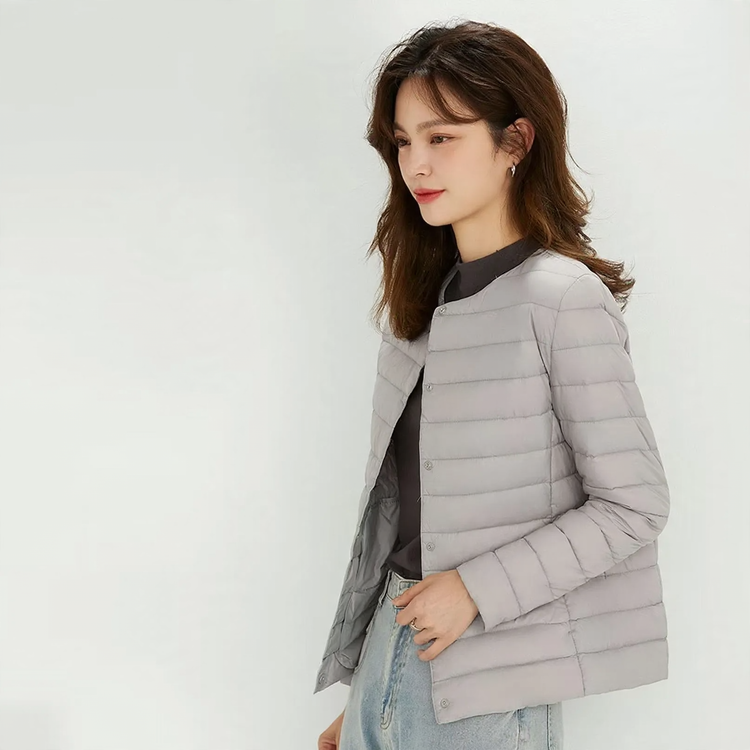 Lightweight, compressible down jacket for women