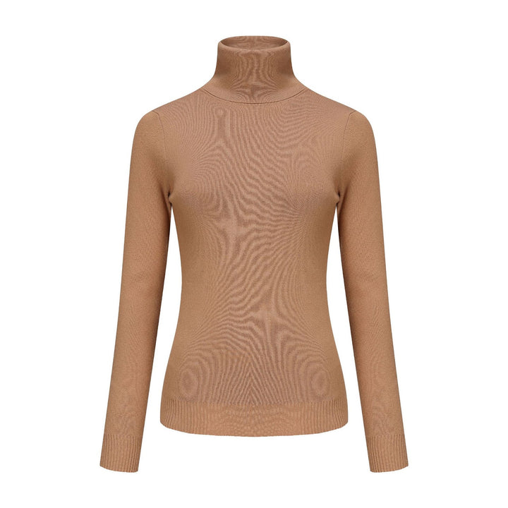 Women's turtleneck sweater, knitted, solid color