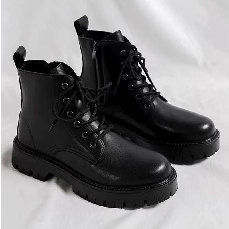 Men's ankle boots with side zipper, high-top