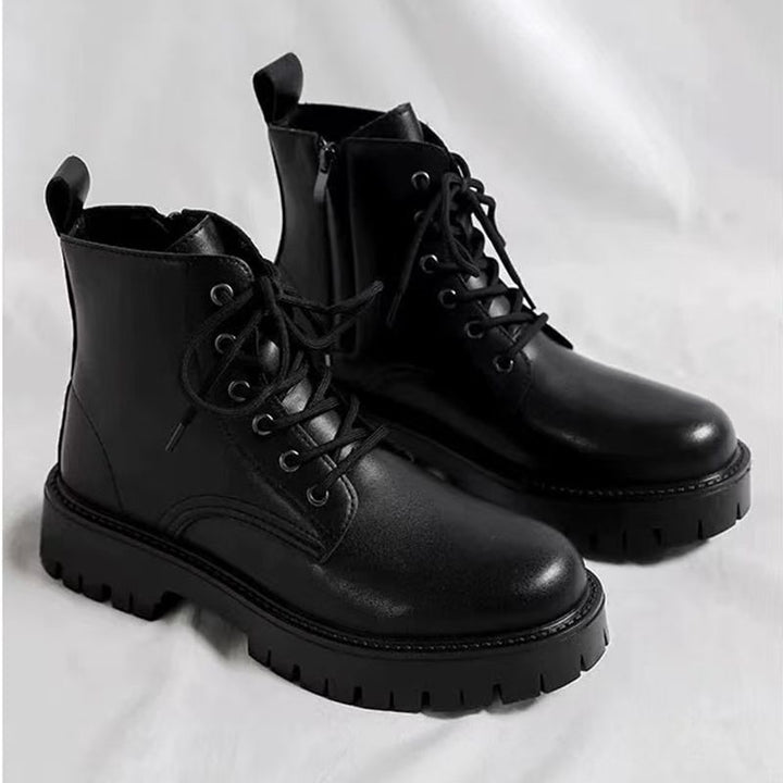 Men's ankle boots with side zipper, high-top