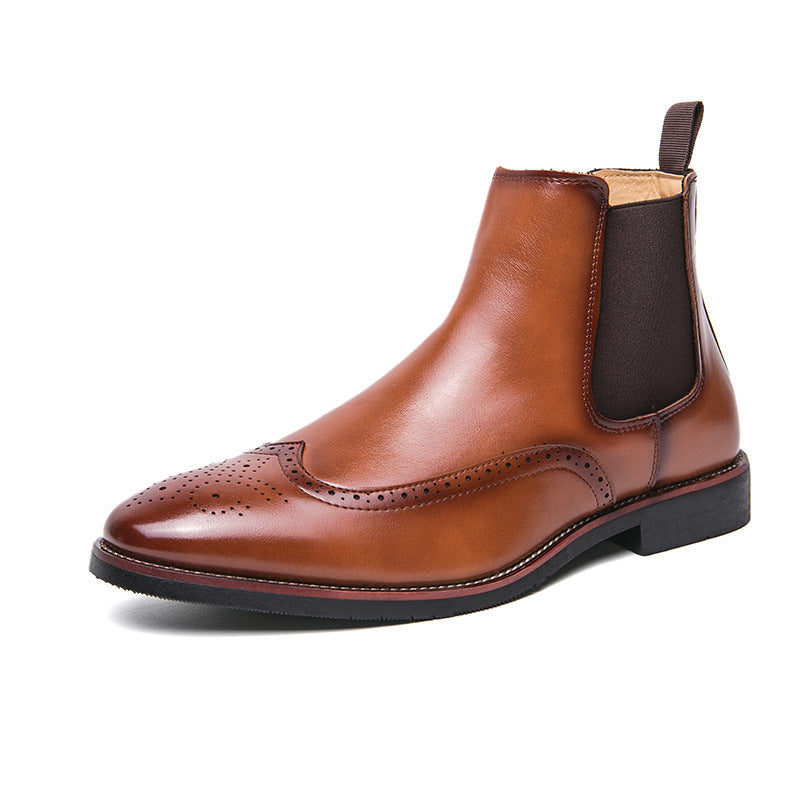 Padded Chelsea boots for men, synthetic leather