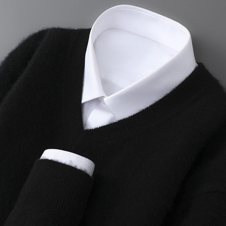 Men's Wool Sweater, V-Neck, Long Sleeved