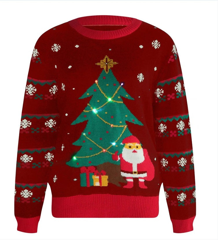 Women's Christmas sweater with 3D Christmas tree motif