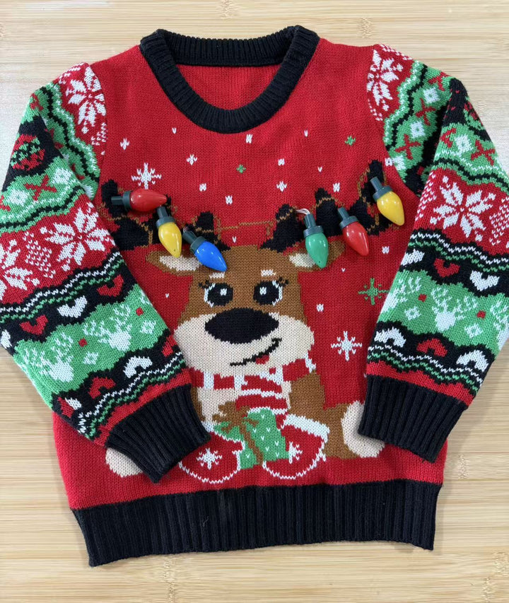 Christmas sweater with 3D print and light effects