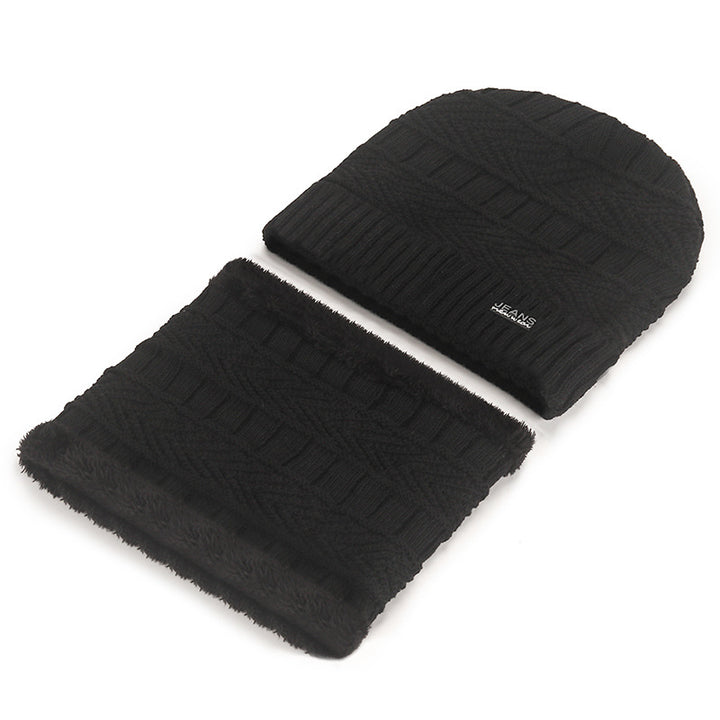 Knit hat and scarf set, lined