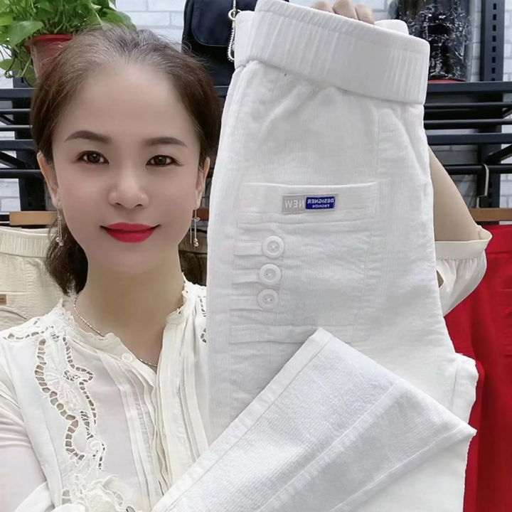 Kord-Harem pants with high waistband