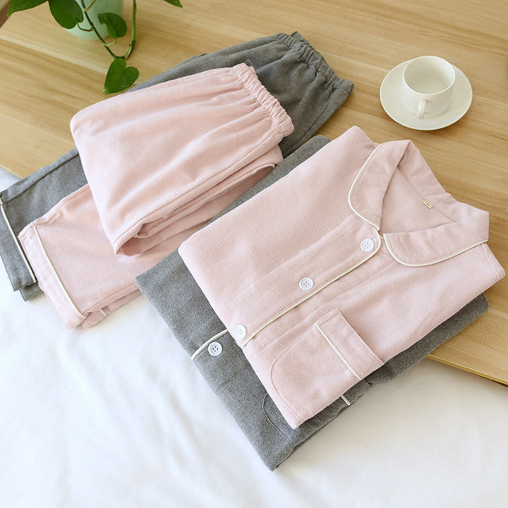 Fluffy cotton pajamas for couples, long-sleeved