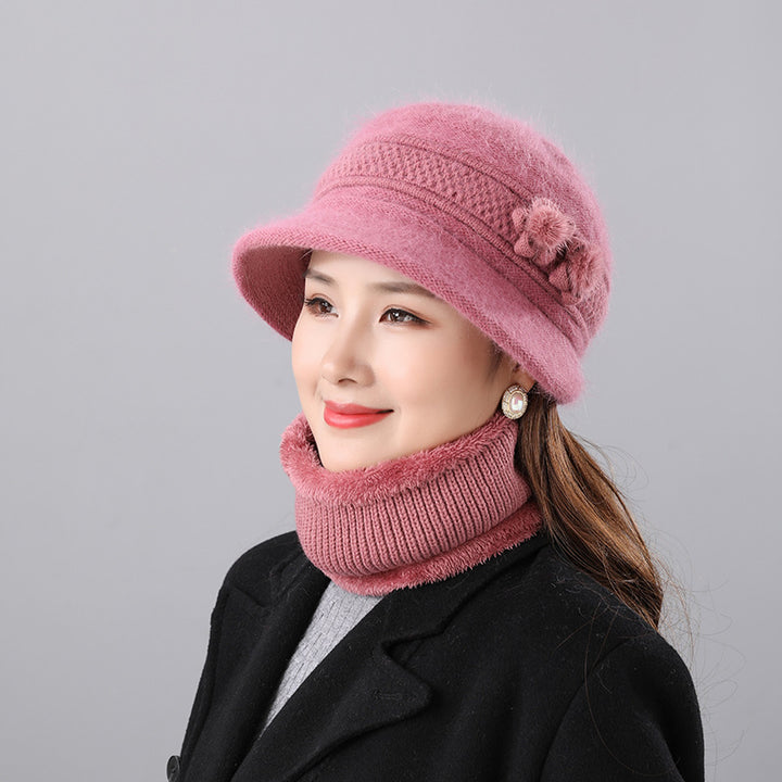 Women's Set: Rabbit Fur Hat and Scarf