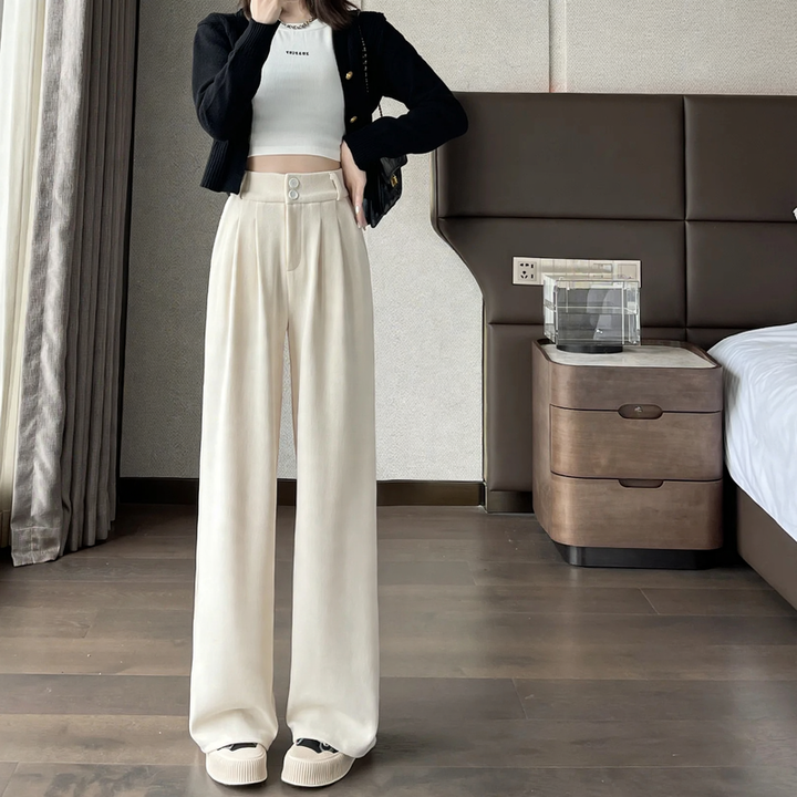 Padded women's cord trousers in straight fit