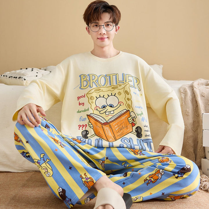 Men's Pajama Set, Cotton, Long Sleeve, Plus Size