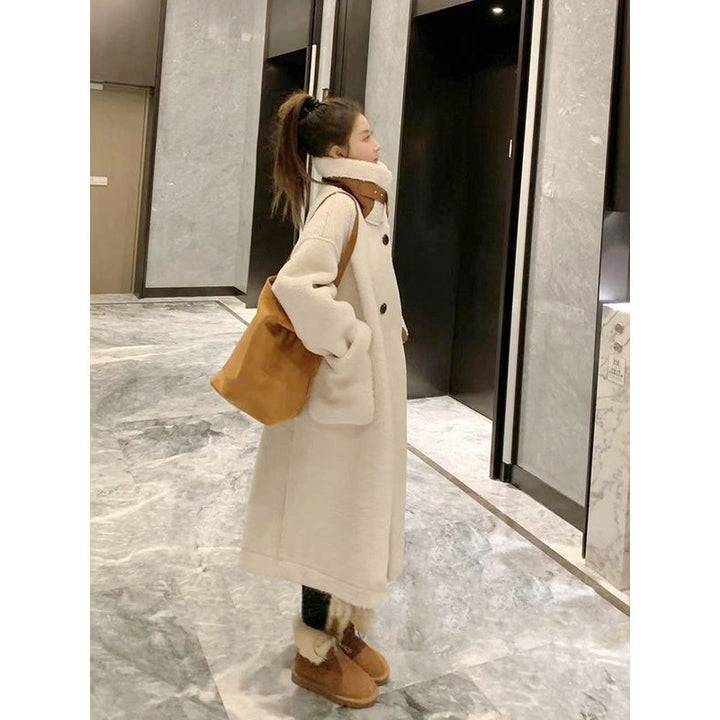 Women's Reversible Coat, Lamb Fur Imitation, Long